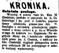 8. Goniec Czstochowski, Nr 11 z 13.01.1918 r. , str. 3